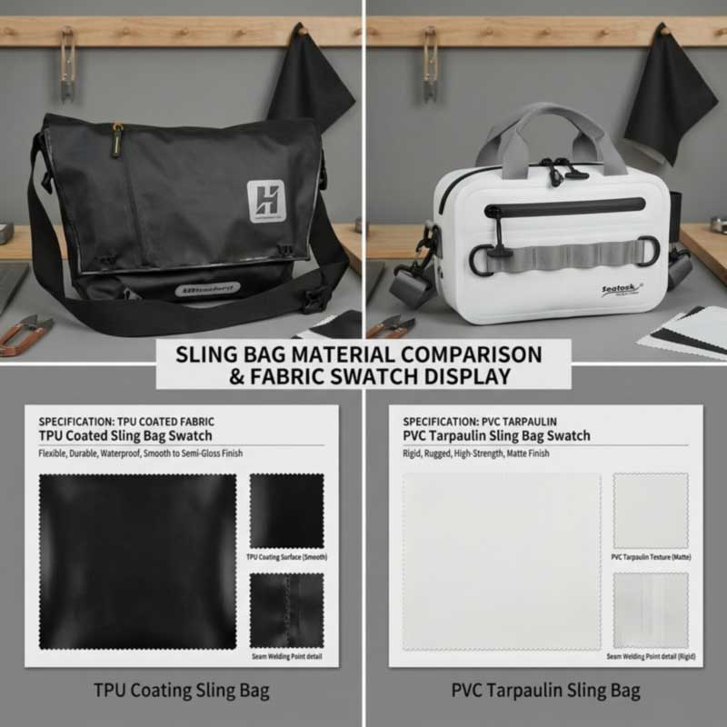 Vandtæt Sling Bag Materiale Sammenligning Guide
